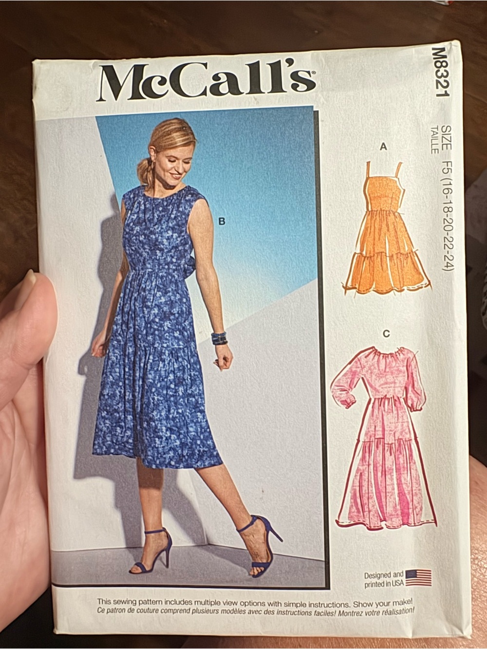 BN UNCUT MCCALLS 8321 F5 PLUS SIZE SEWING PATTERNS DRESS